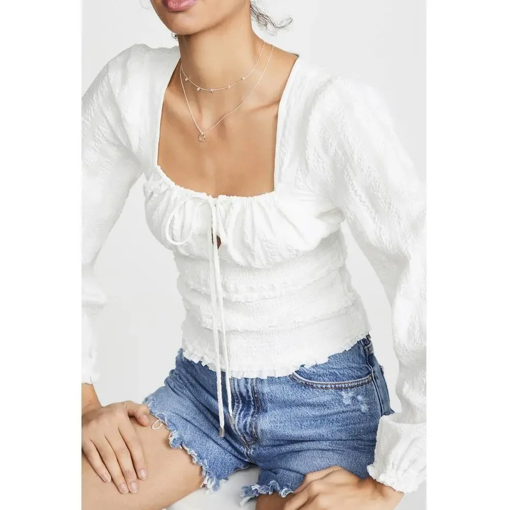 Free People Solid Lolita Milk Maid Top